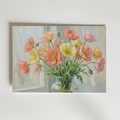 Pastel Poppy Bouquet – stilfullt konsttryck från Bozetto, tryckt på matt finpapper