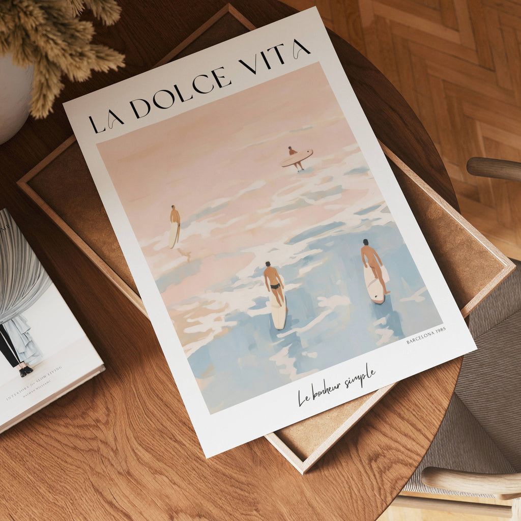 La Dolce Vita Barcelona Poster affisch – poster till väggdekoration – köp online hos Bozetto