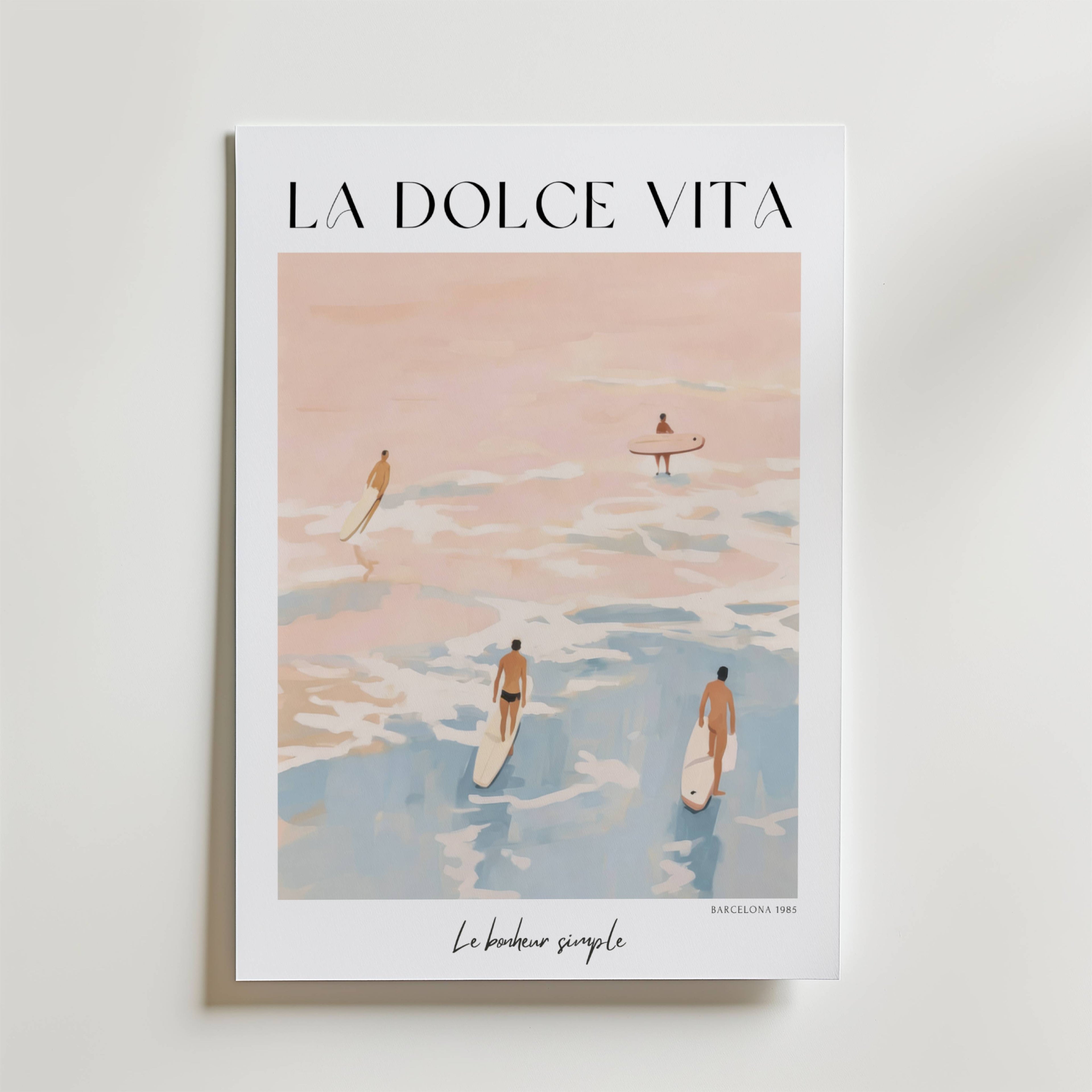La Dolce Vita Barcelona Poster affisch – poster till väggdekoration – köp online hos Bozetto