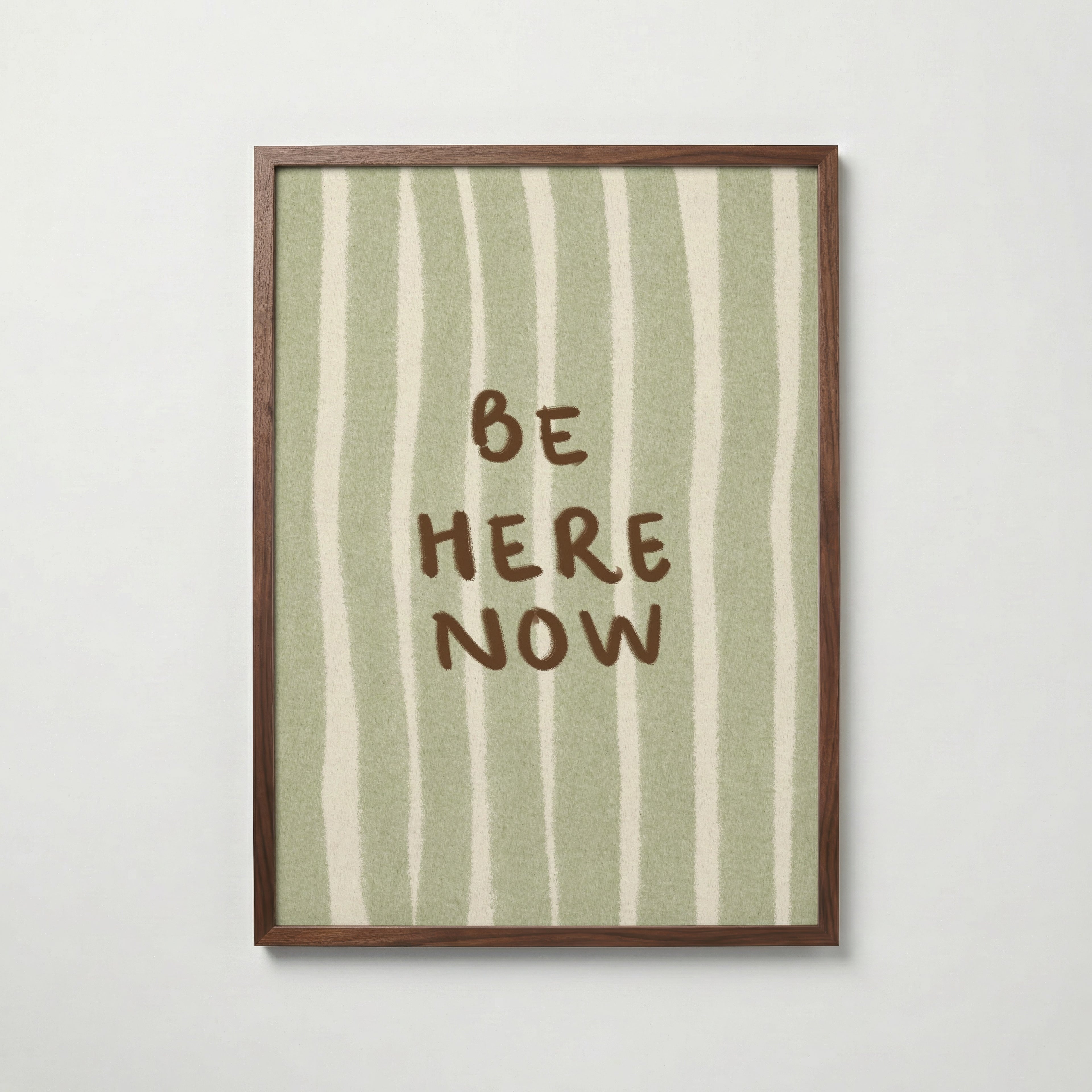 Be Here Now Poster i vardagsrumsmiljö
