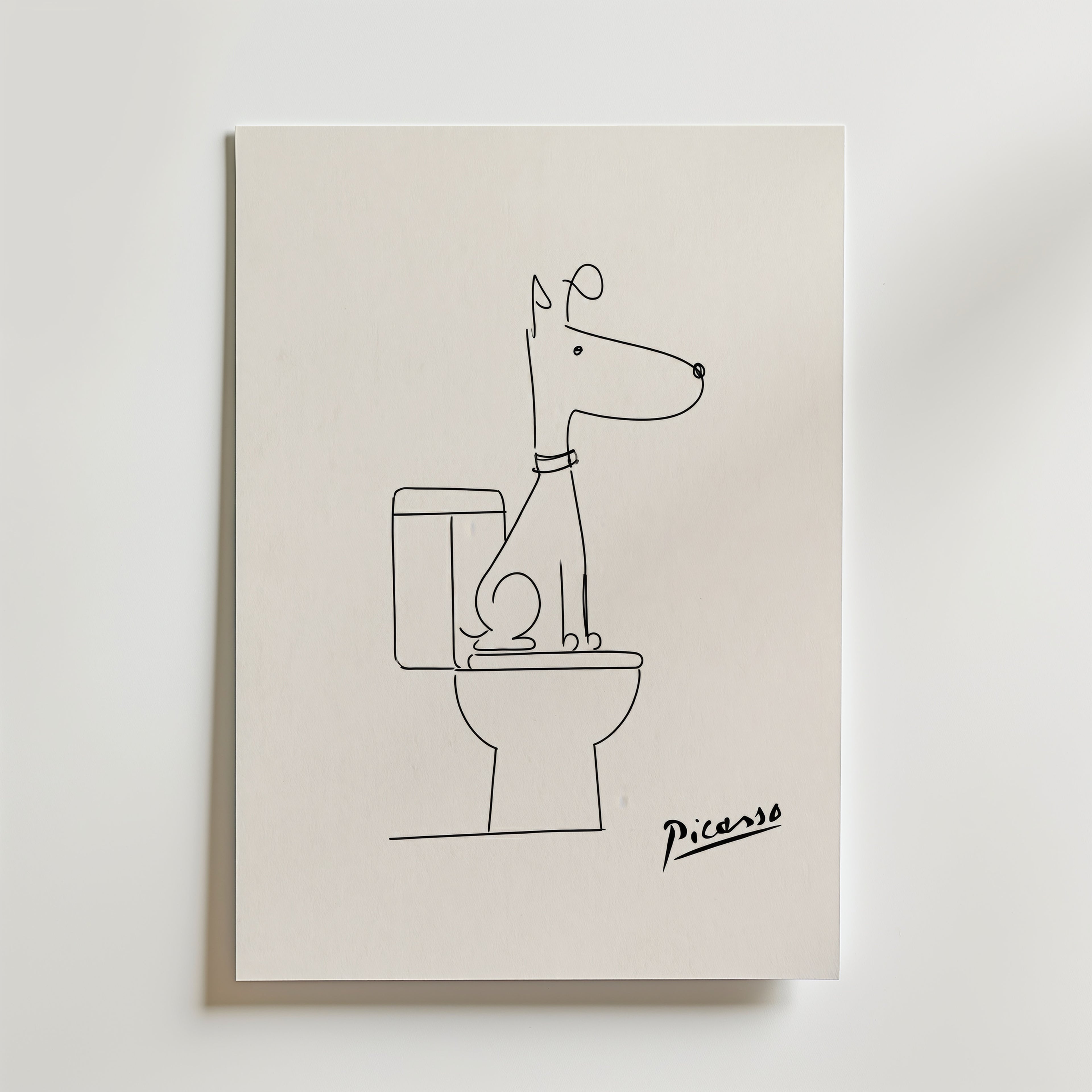 Pablo Picasso Whispering Bathroom Dog Poster