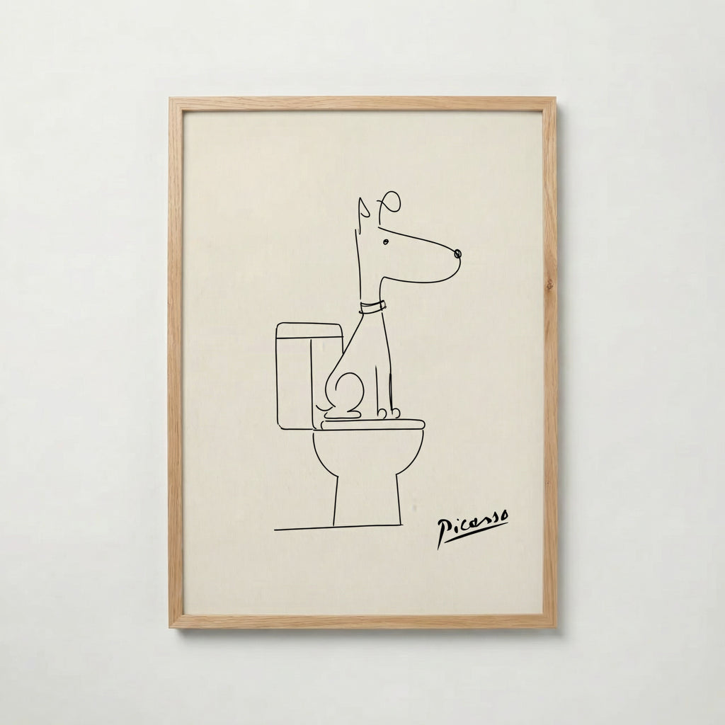 Pablo Picasso Whispering Bathroom Dog Poster