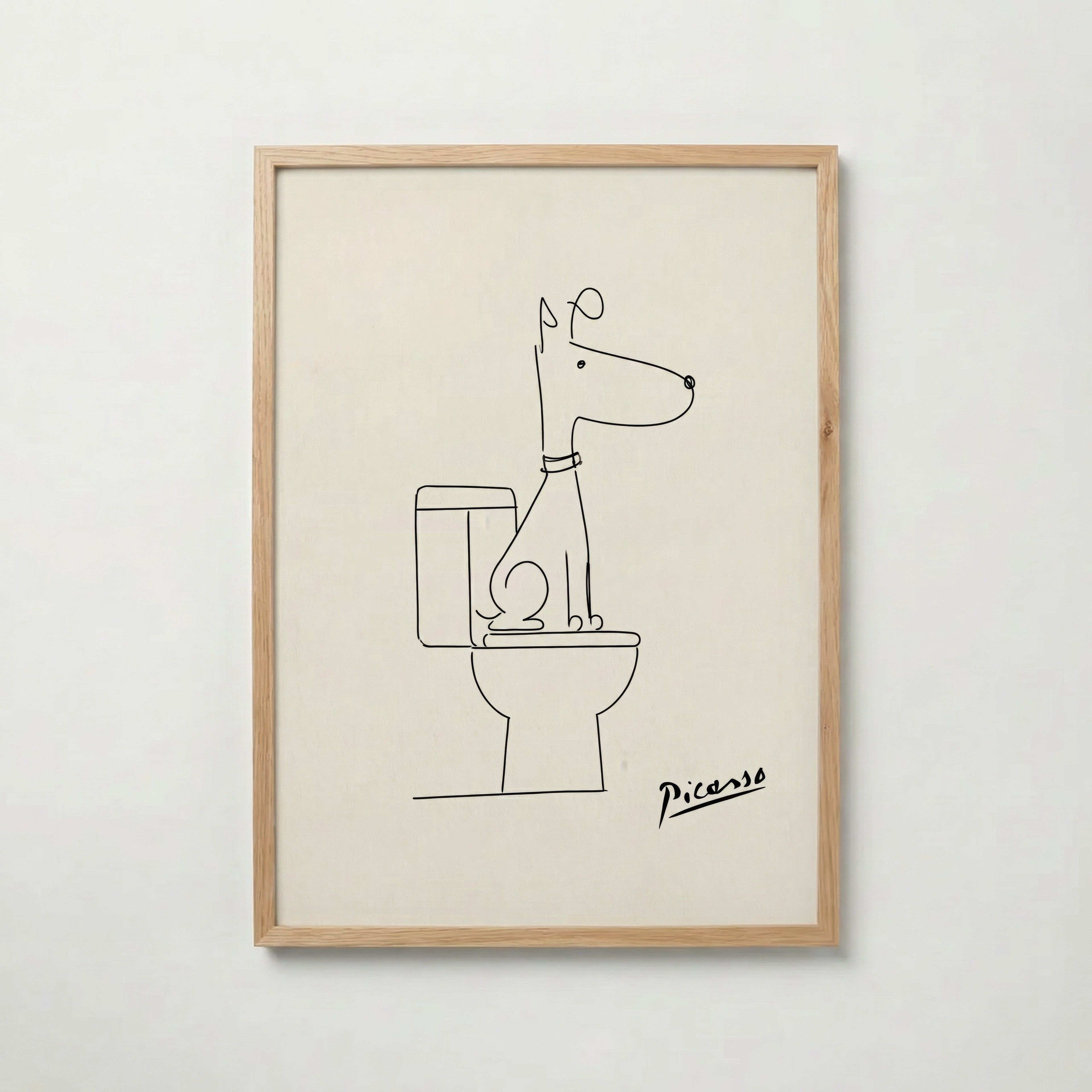 Pablo Picasso Whispering Bathroom Dog Poster