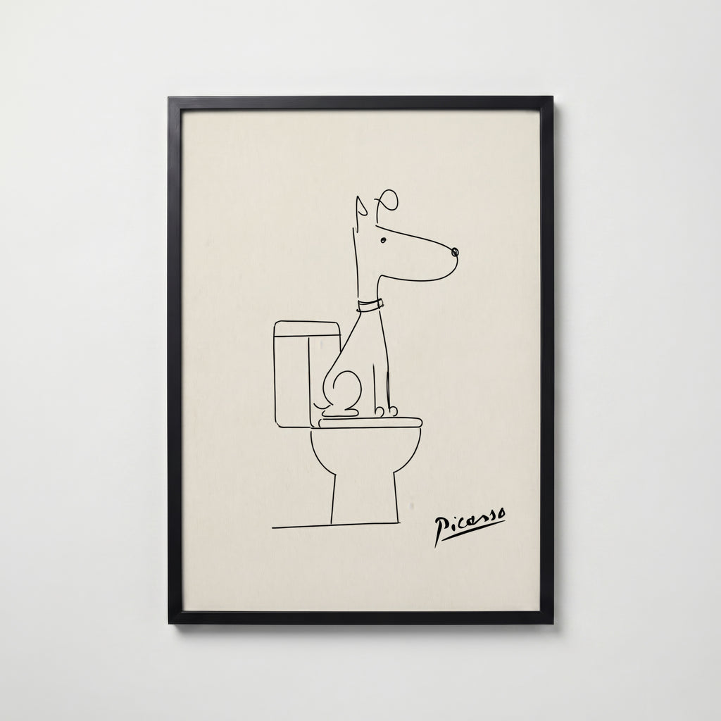 Pablo Picasso Whispering Bathroom Dog Poster