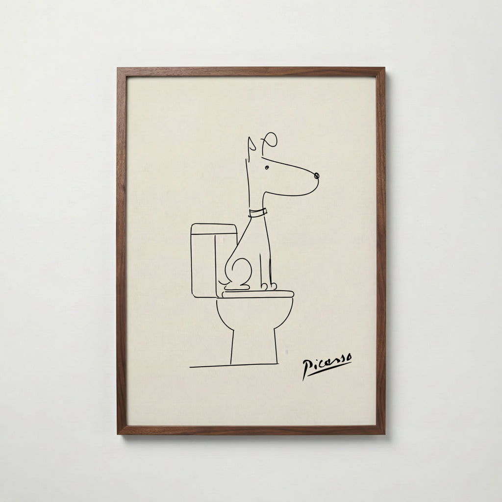 Pablo Picasso Whispering Bathroom Dog Poster