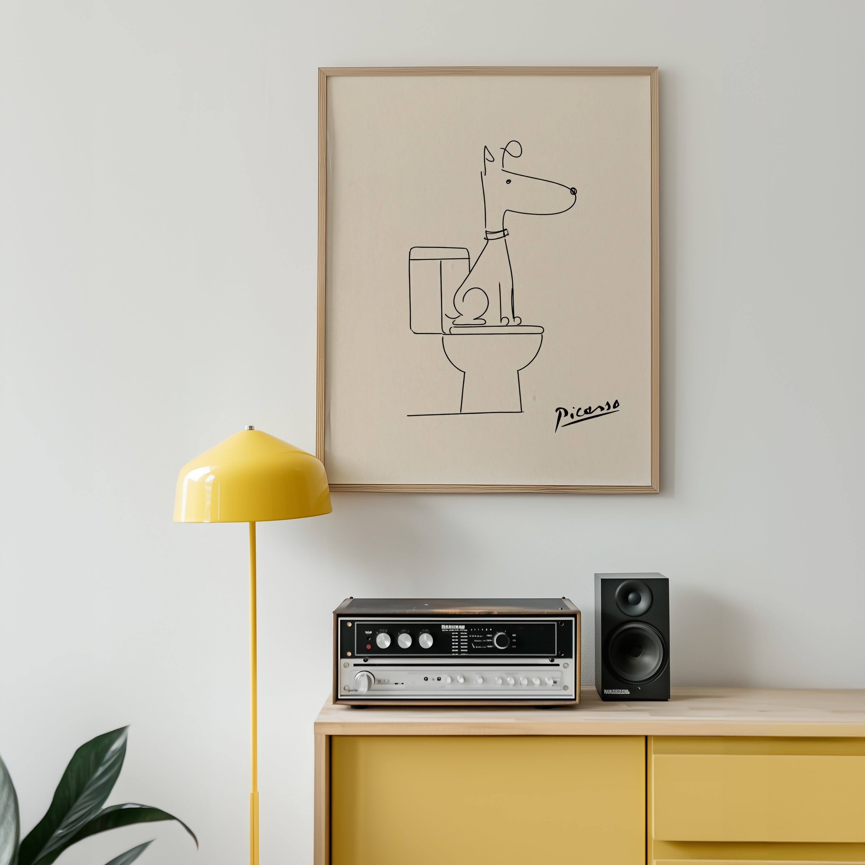 Pablo Picasso Whispering Bathroom Dog Poster