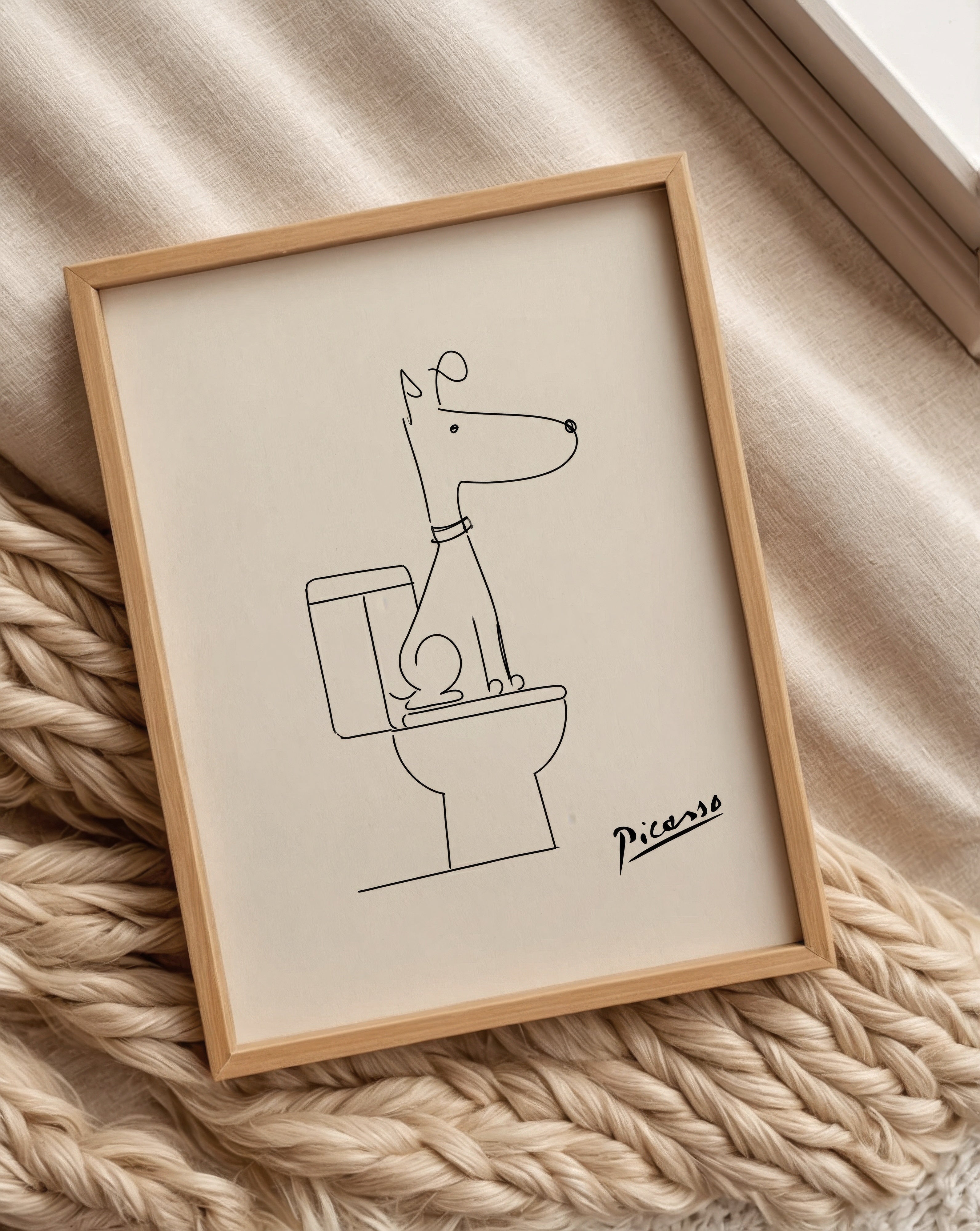Pablo Picasso Whispering Bathroom Dog Poster