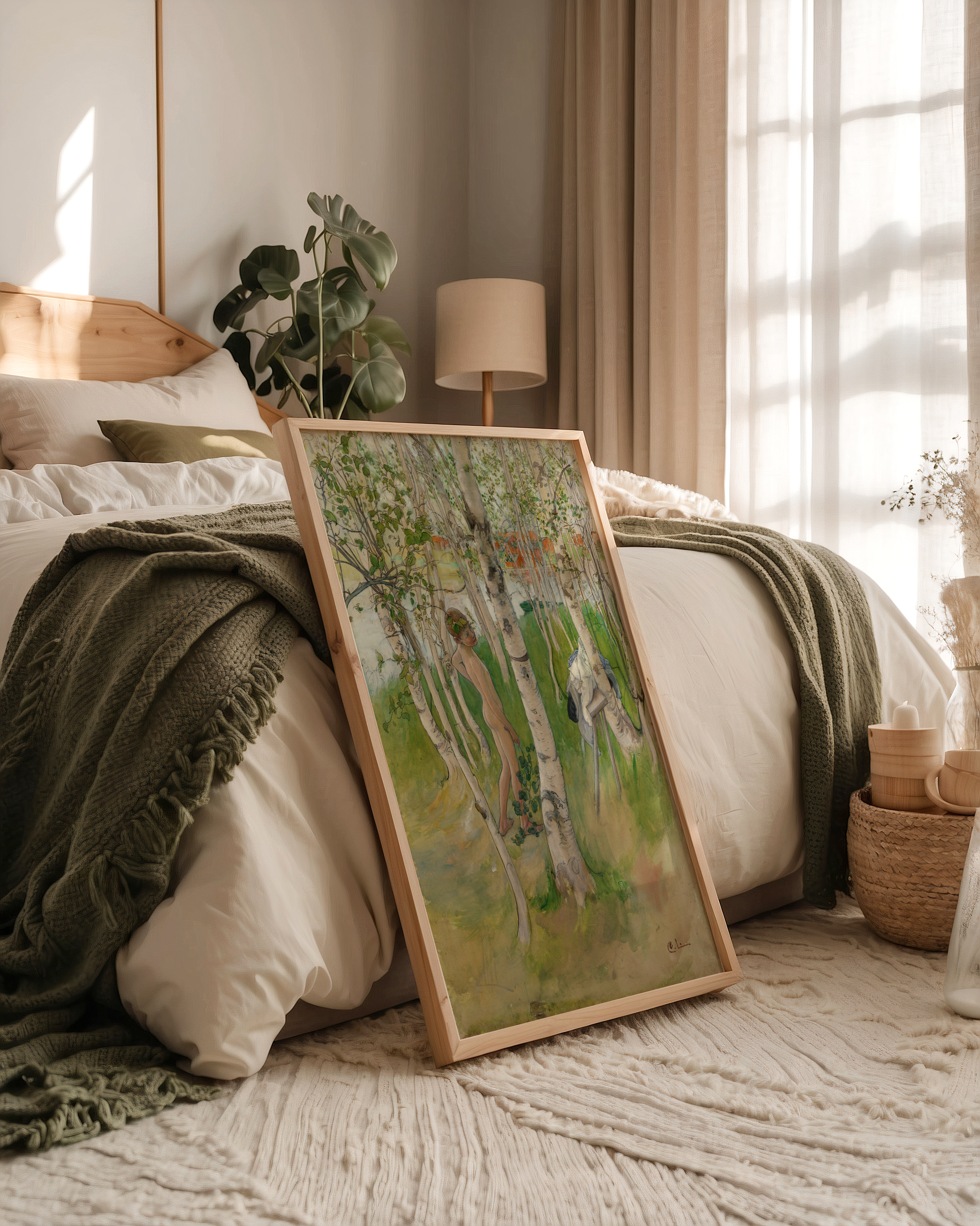 Carl Larsson Nude Boy among Birches Poster