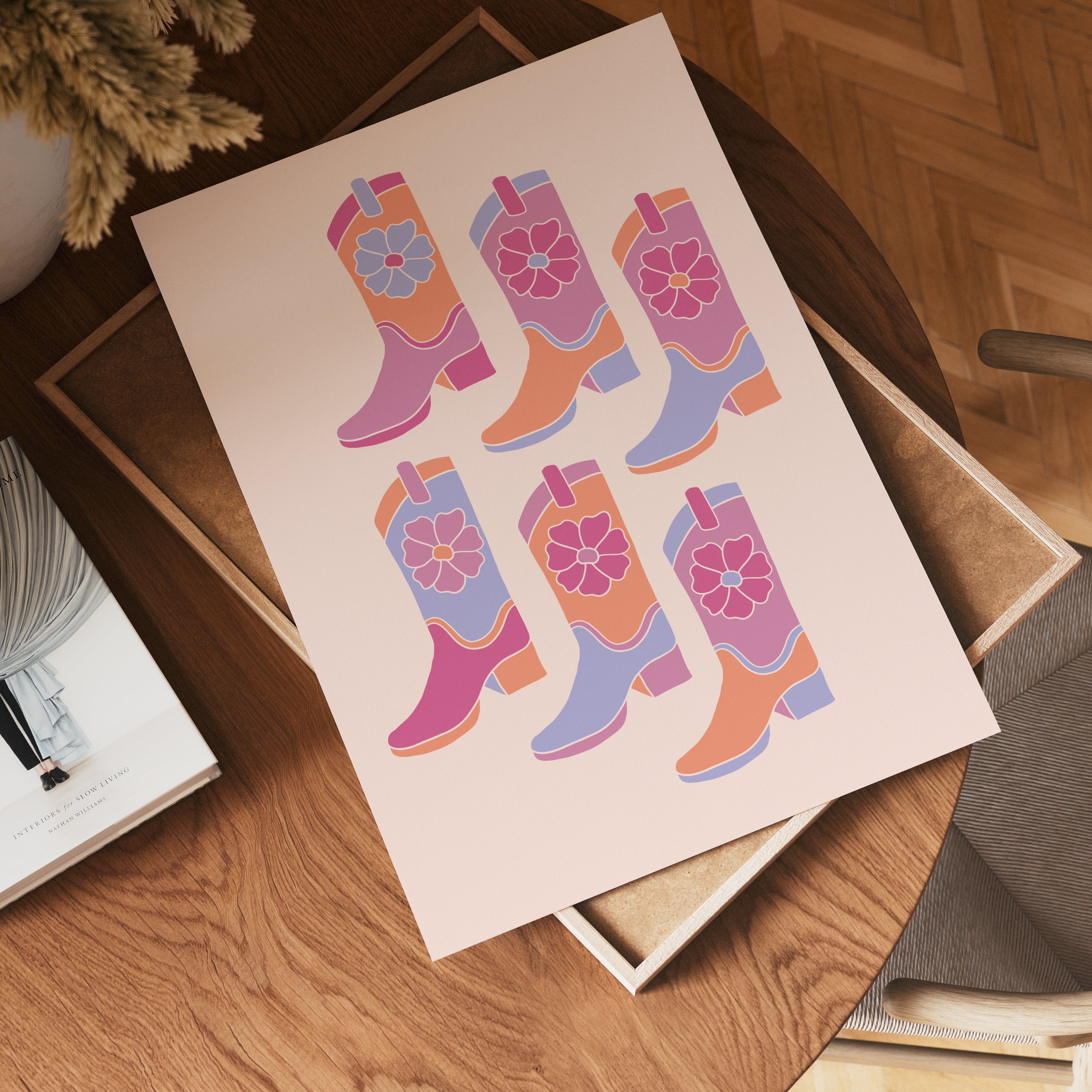 Pink Cowboy Boots Poster