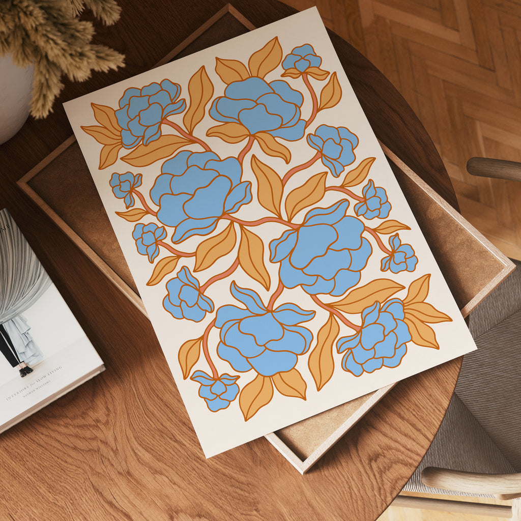 Blue Blossoms Poster