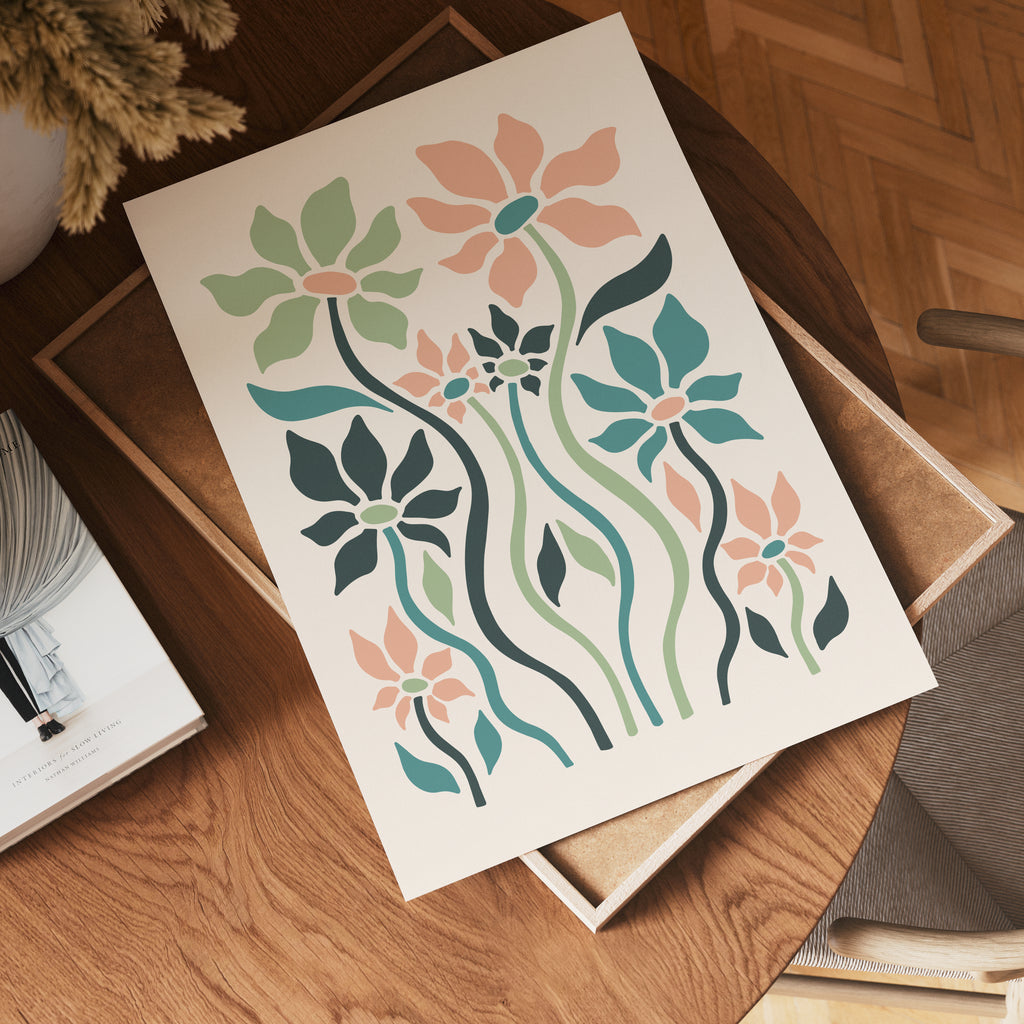 Pastel Bloom Garden Poster