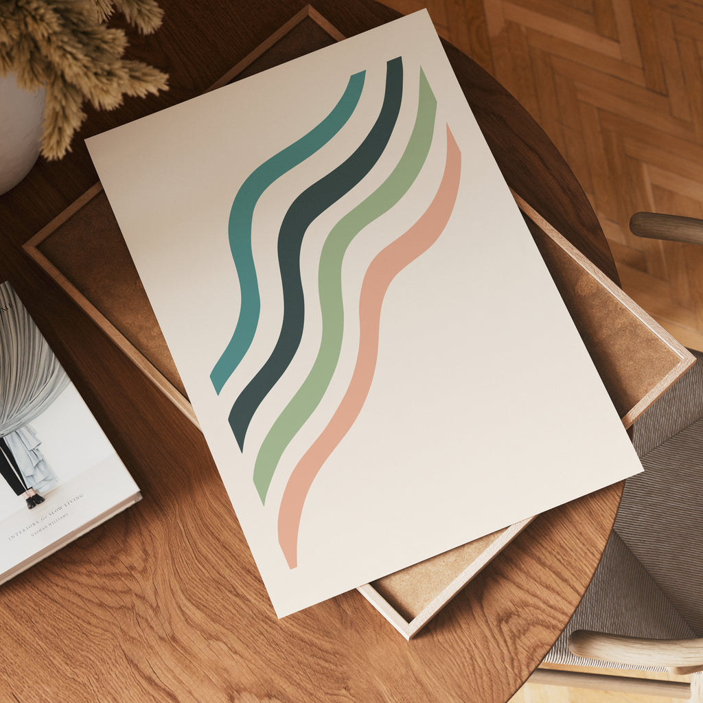Wavy Minimal Lines Poster