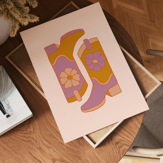 Boots and Blooms Poster