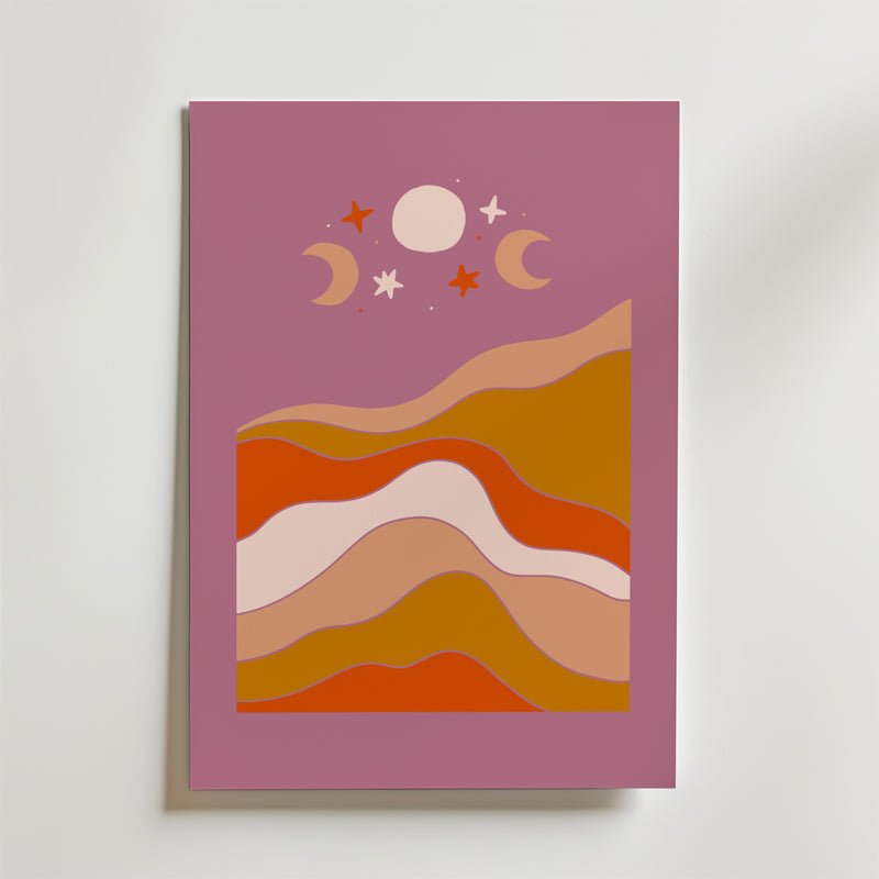 Desert Moonscape Poster