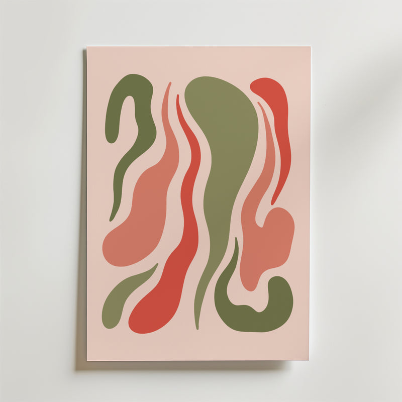 Organic Waves in Earth Tones Poster
