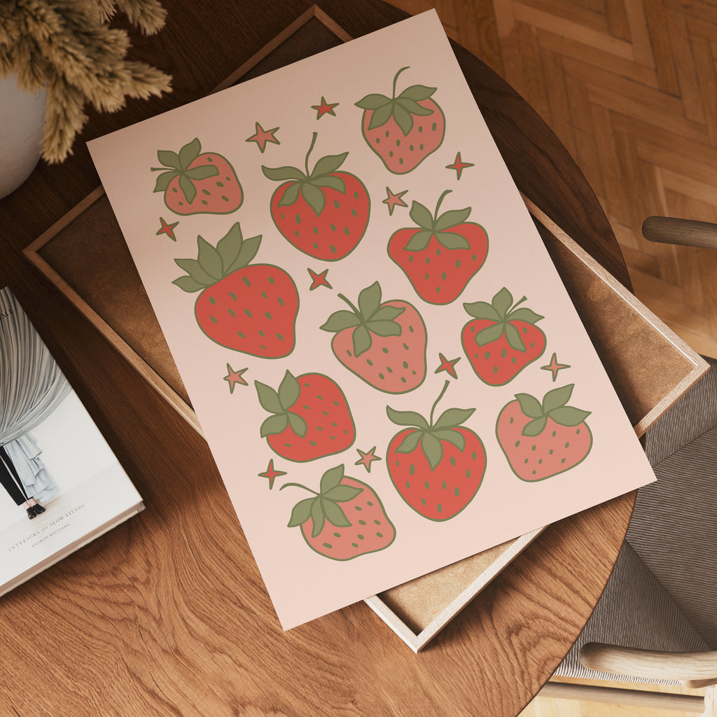 Cute Strawberries Poster