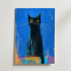 Midnight Whisker Gaze Poster