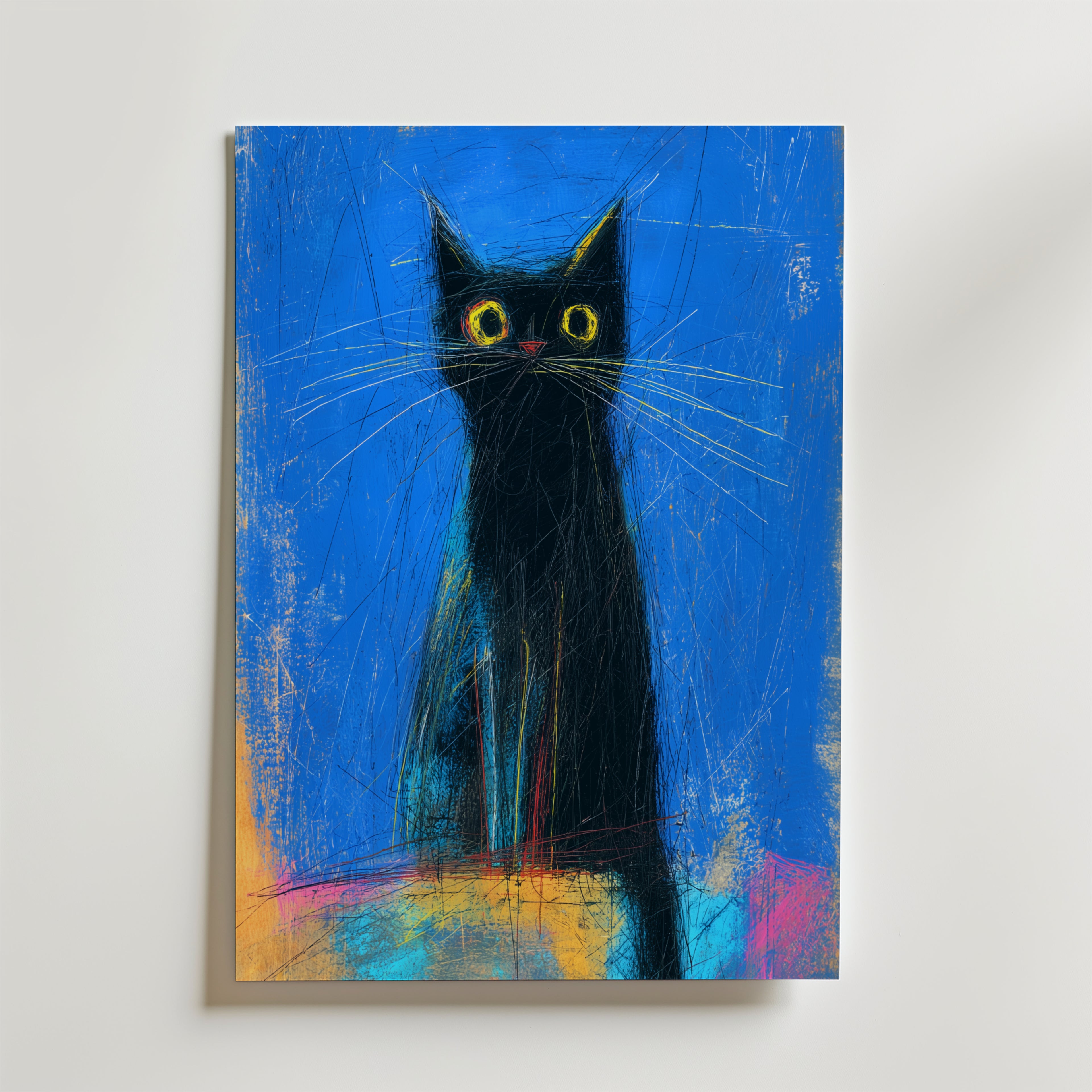 Midnight Whisker Gaze Poster