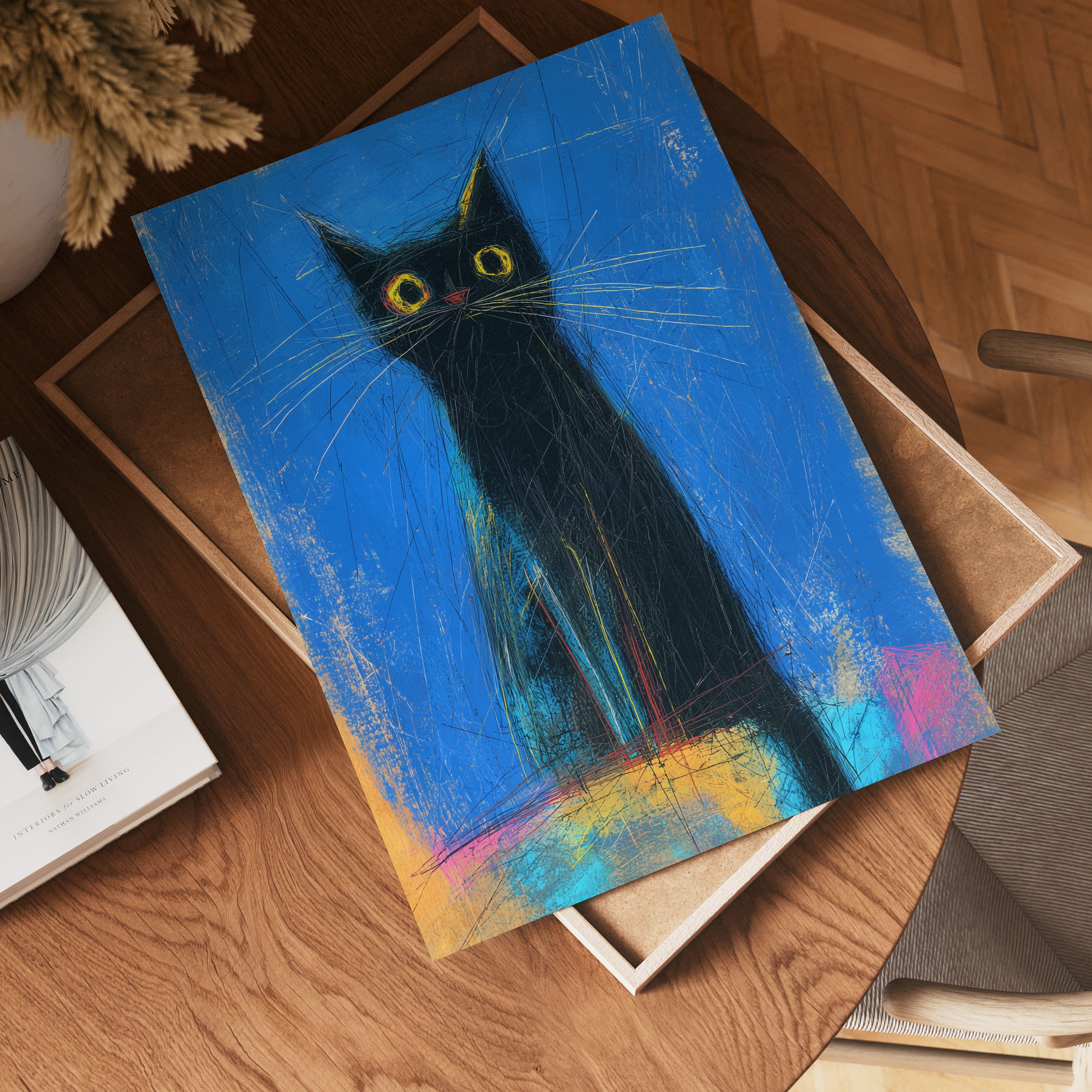 Midnight Whisker Gaze Poster