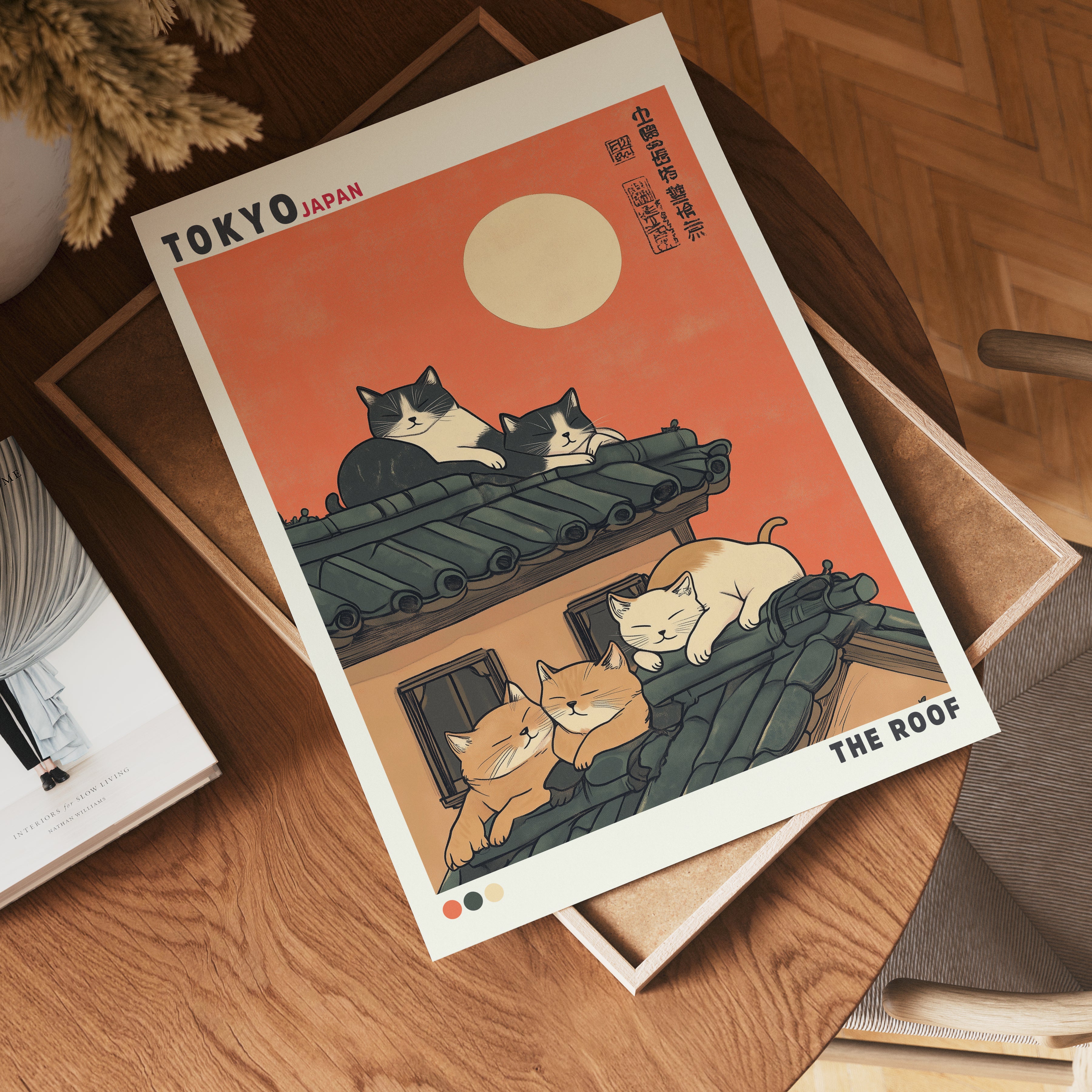 Tokyo Cat Roof Poster