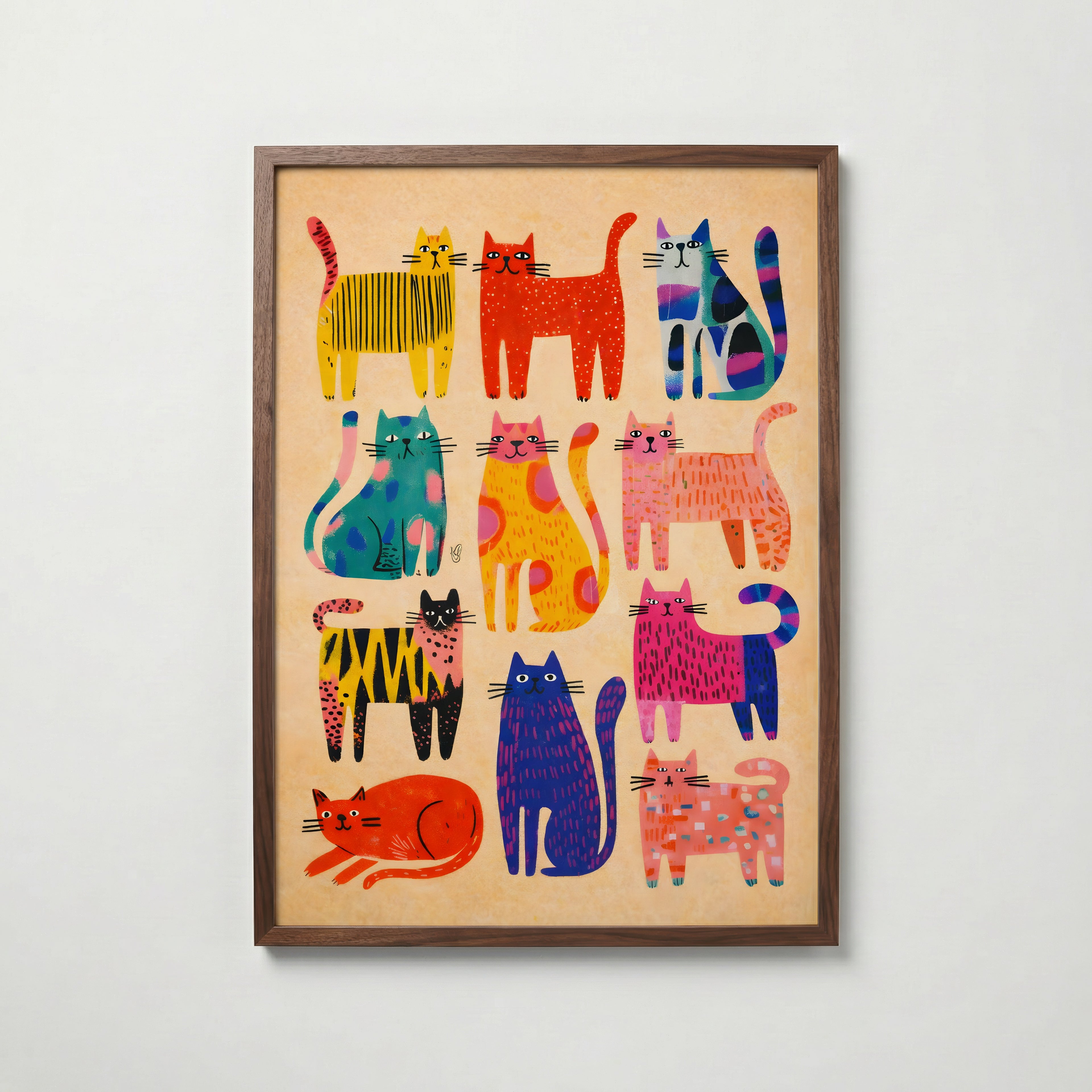 Colorful Cat Parade Poster