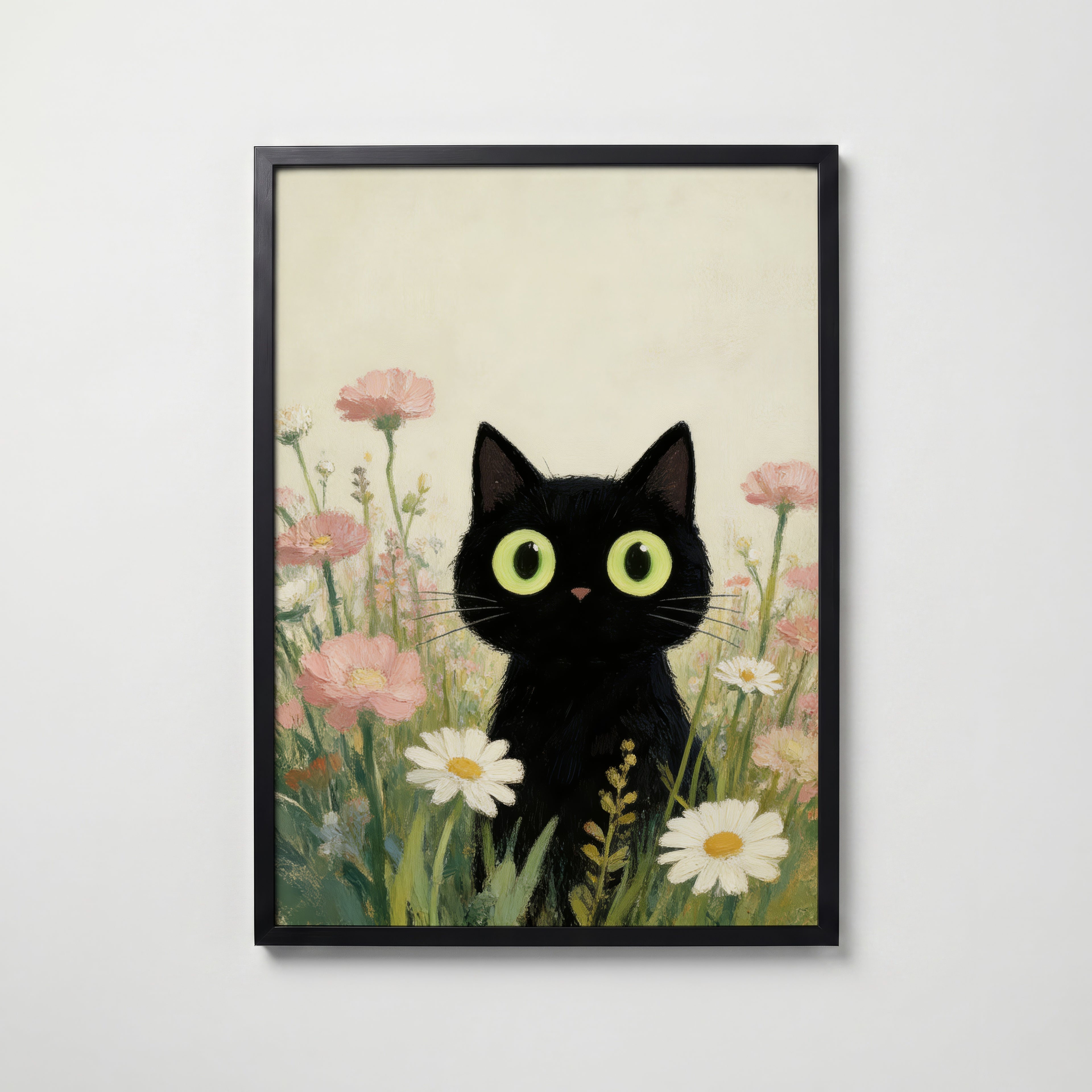 Curious Meadow Cat Poster poster – väggdekoration för hemmet – köp hos Bozetto