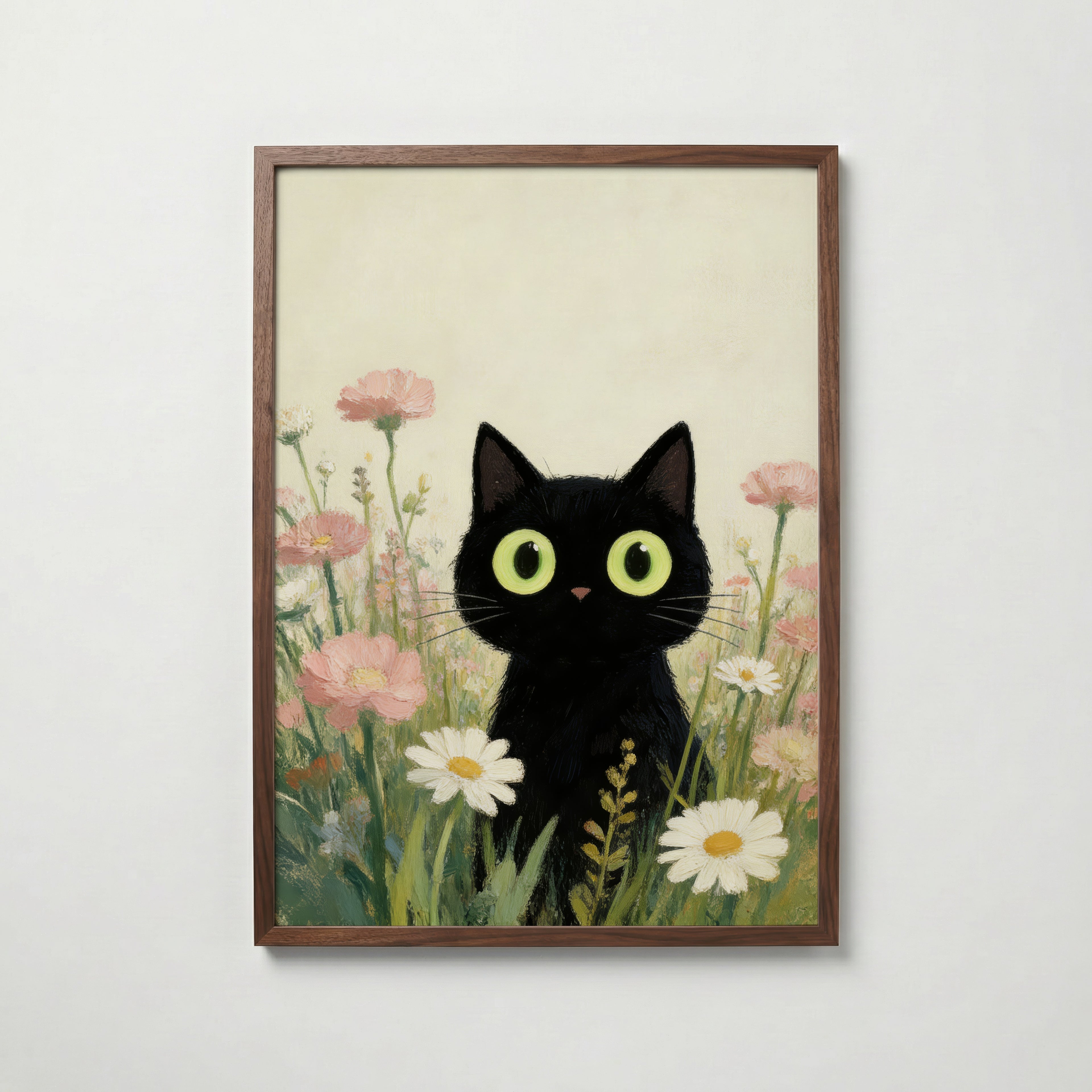 Curious Meadow Cat Poster – köp affisch till hemmet – Bozetto väggdekoration