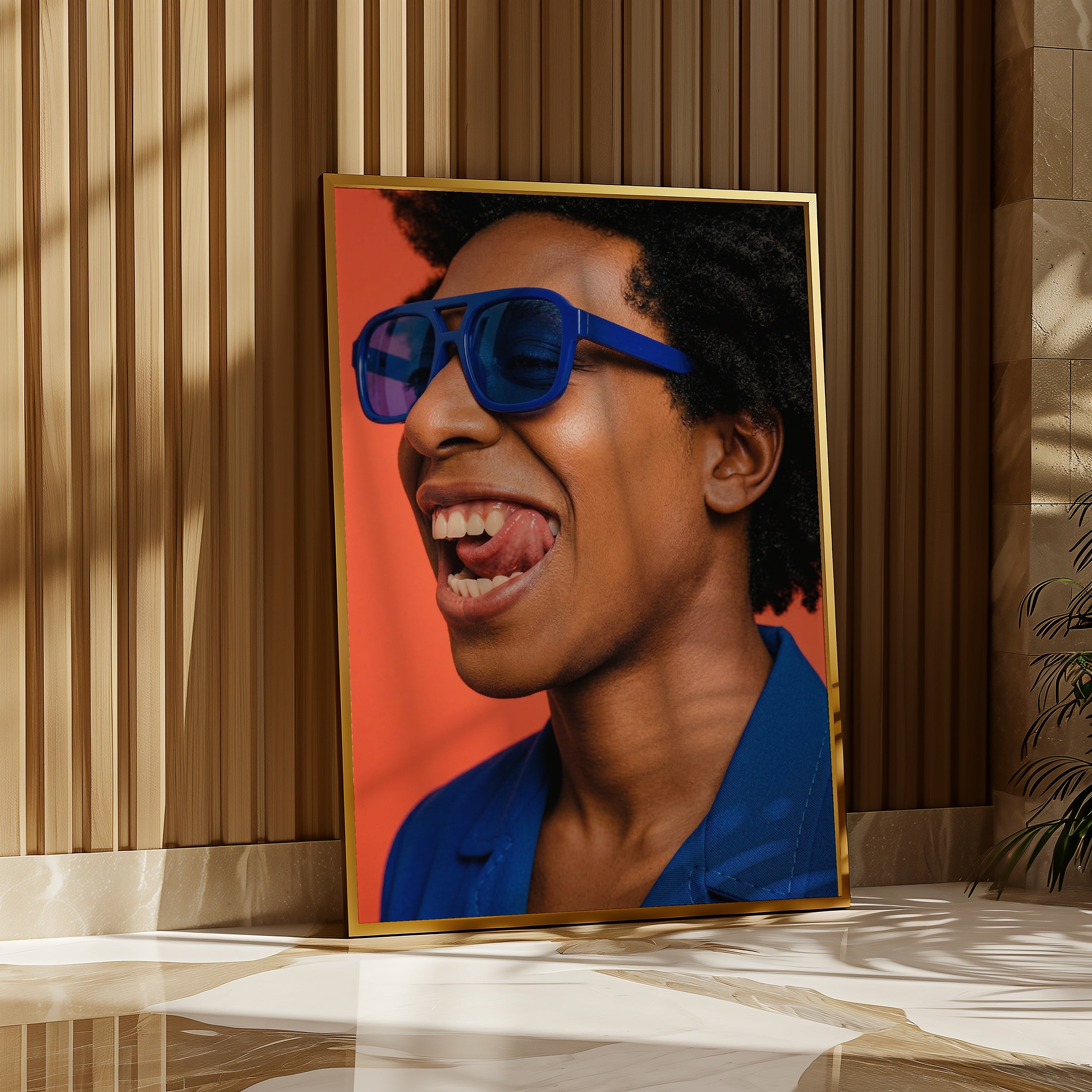 Electric Blue Poster i rumskomposition med ekram