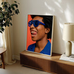 Electric Blue Poster med svart ram