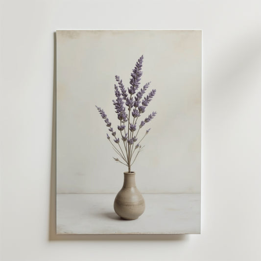Ceramic Vase Dried Lavender Poster