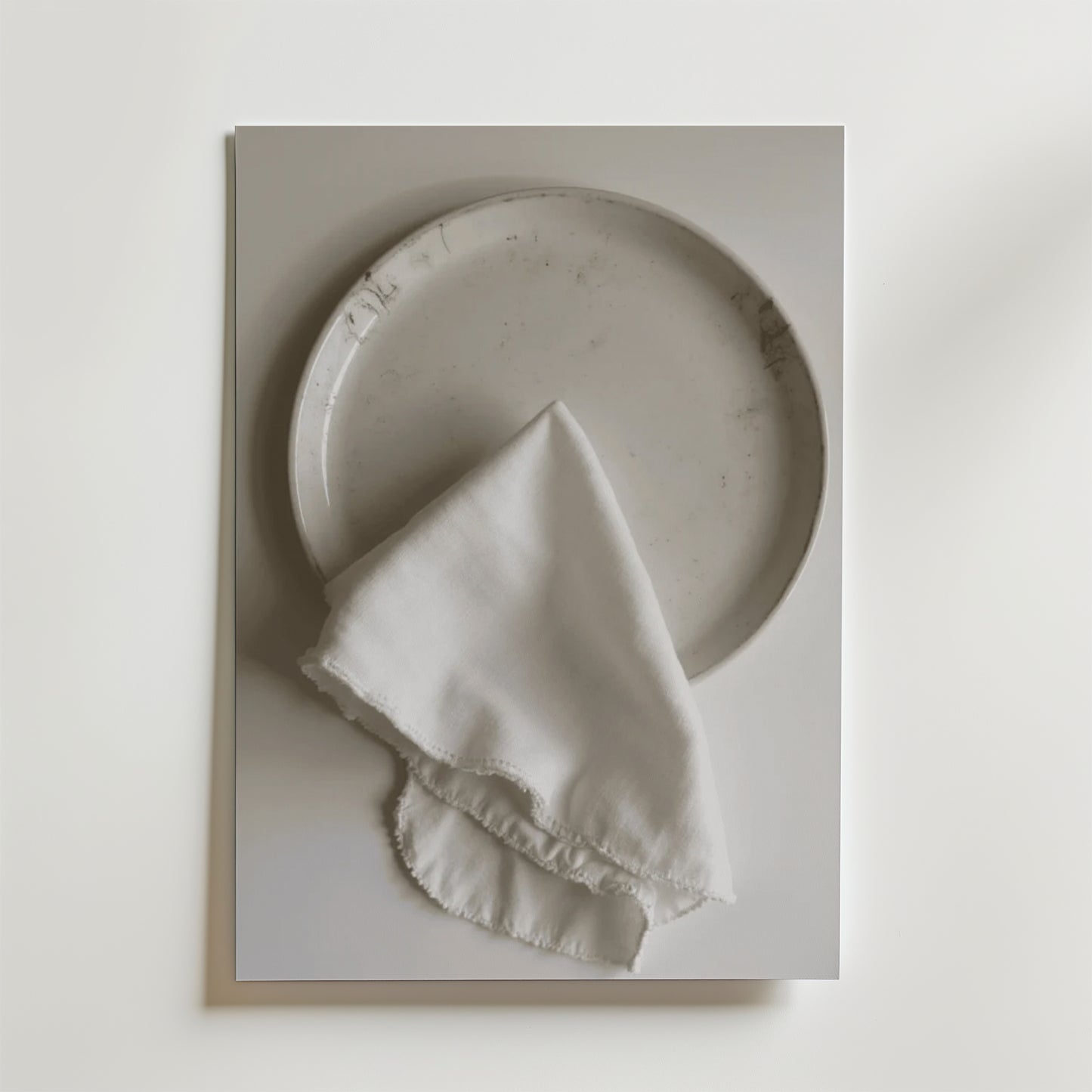 White linen dinner napkin Poster