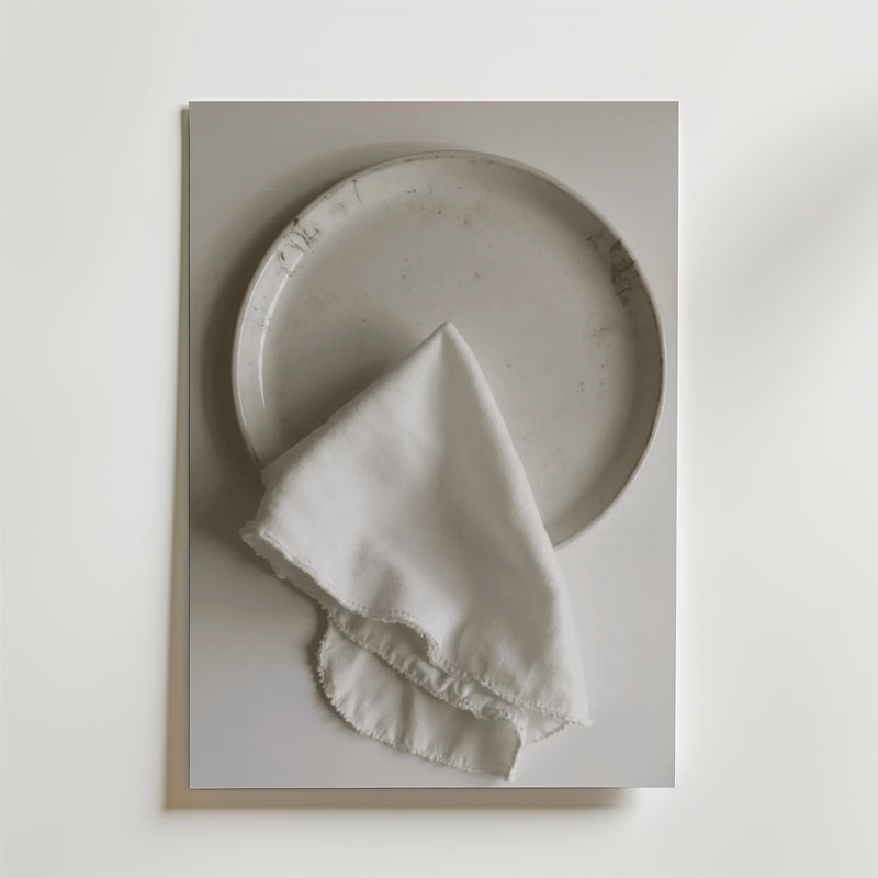 White linen dinner napkin Poster
