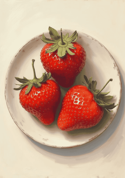 Fresh organic strawberries Poster