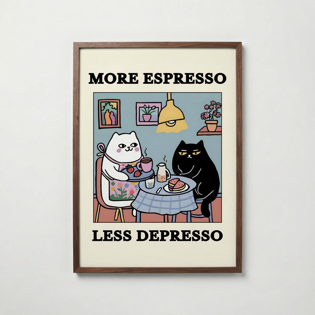 Espresso Therapy Poster affisch – stilren väggdekoration – Bozetto posters