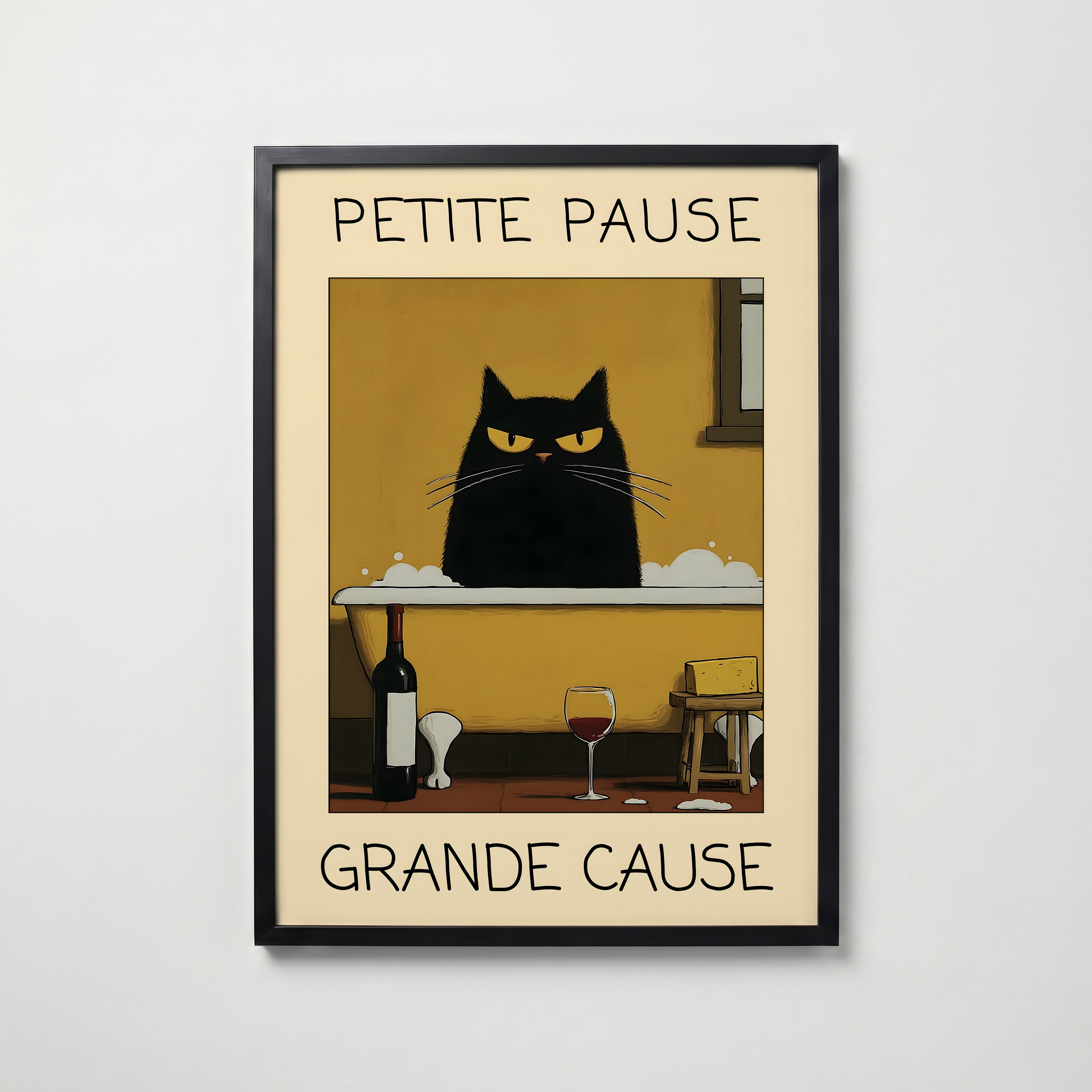 Evening Bath Cat Poster poster – väggdekoration för hemmet – köp hos Bozetto