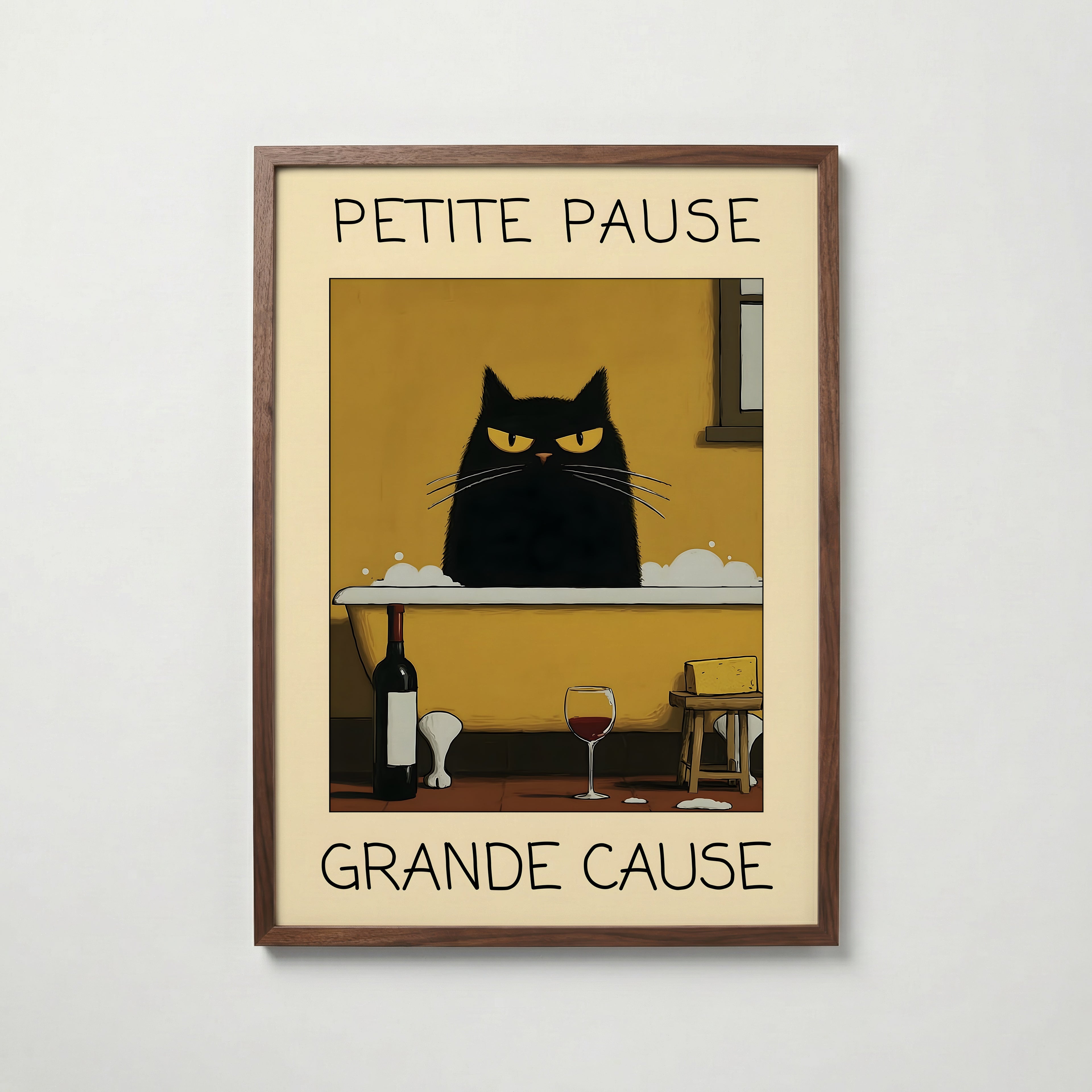 Evening Bath Cat Poster – köp affisch till hemmet – Bozetto väggdekoration