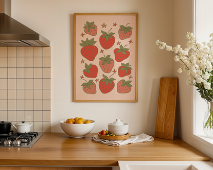 Cute Strawberries Poster