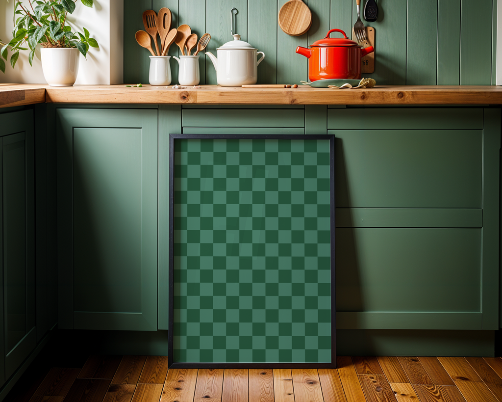 Green Checkerboard Poster