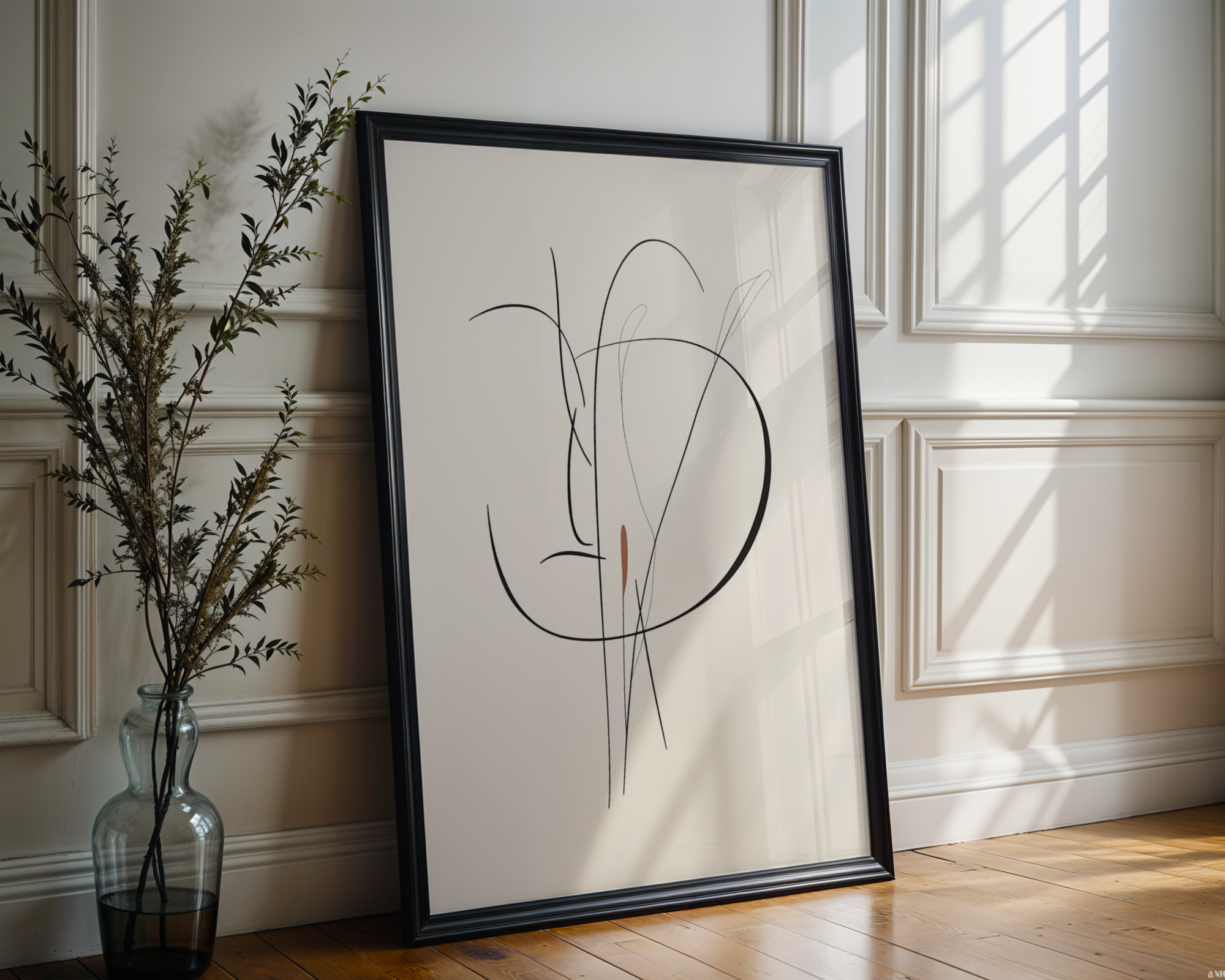 Soft Abstract Line Portrait Poster