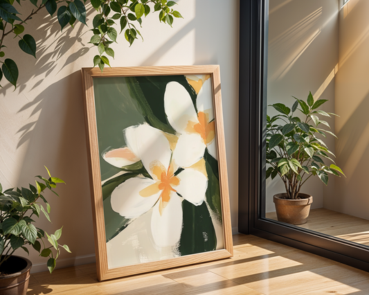 Hvid Rose Bloom Plakat