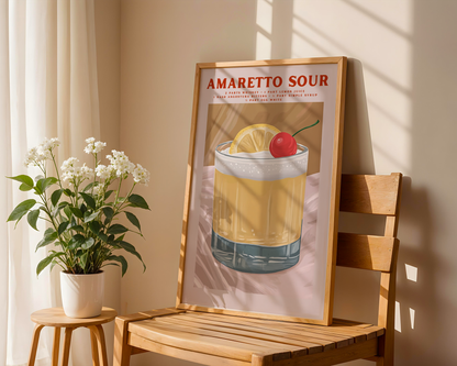 Amaretto Sour Cocktail Poster