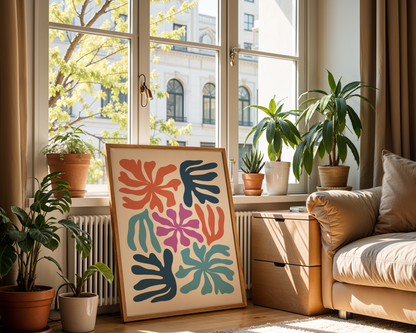 Abstract Coral Garden Poster