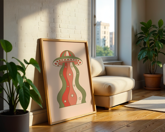 Wavy Mushroom Poster