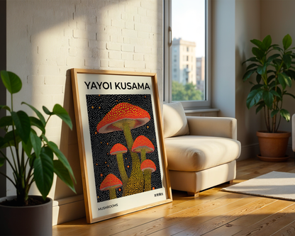 Yayoi Kusama Mushrooms Poster