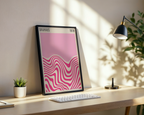 Bauhaus Pink Waves No.2 Poster