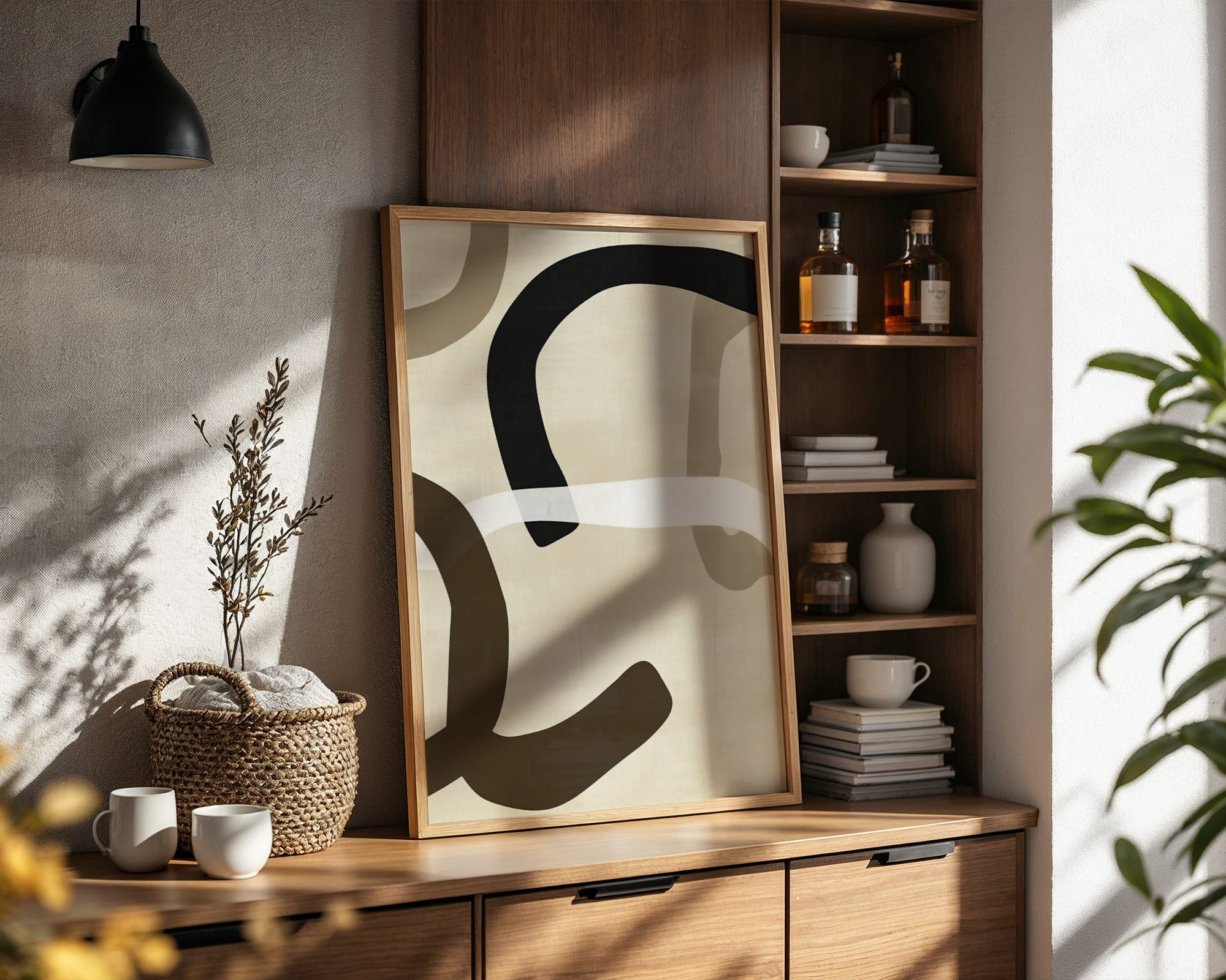 Interwoven Curves Poster