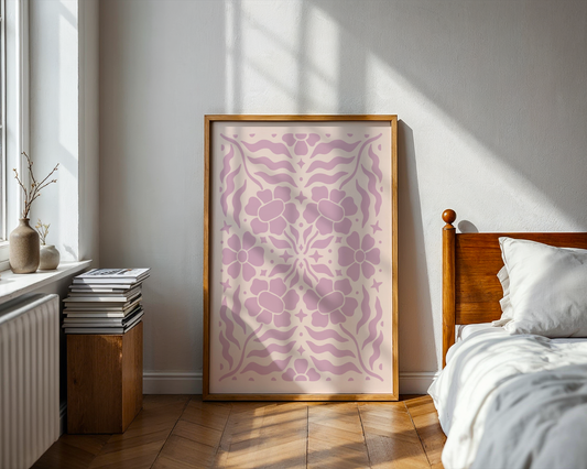 Lavender Floral Symmetry Poster