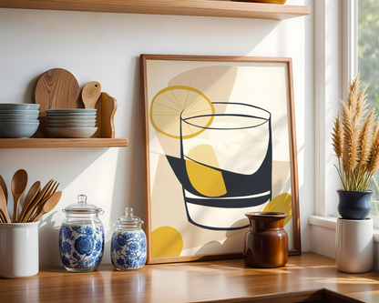 Golden Abstract Drink Poster