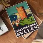 Hälsingborg Sweden Vintage Travel Poster