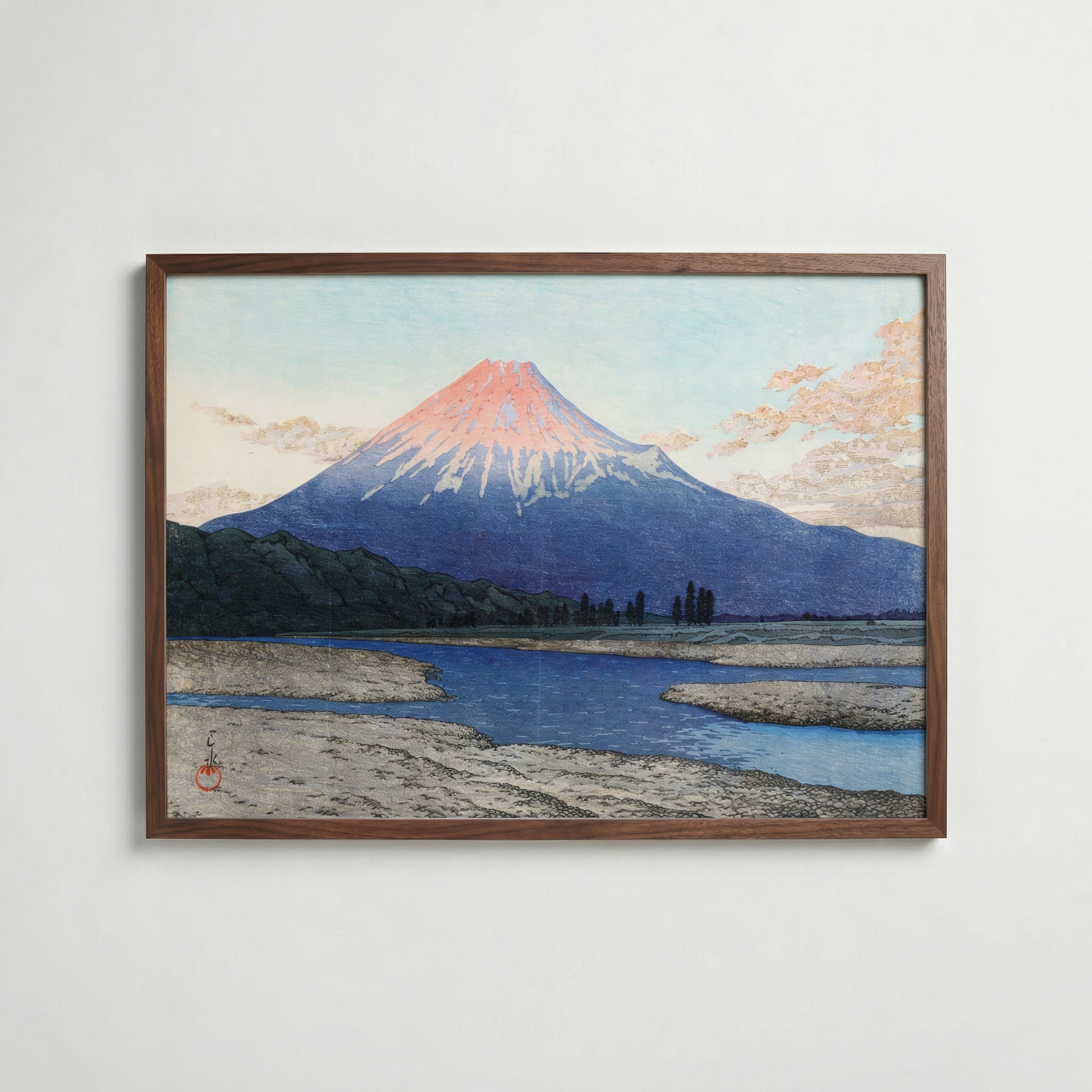 Fuji River Hasui Kawase Poster poster – väggdekoration för hemmet – köp hos Bozetto